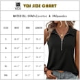 thumbnail image 3 of Women's Sleeveless blouses spring summer Zipper V Neck Casual Tank Top Fashion Black Dressy Shirts Size M, 3 of 11