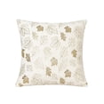thumbnail image 2 of WDOBM 18x18 Inch White Fall Puffy Throw Pillow With Insert - Gold Maple Leaf Print Fuzzy Cushion - Autumn Winter Decor For Sofa Couch Bedroom Home, 2 of 6