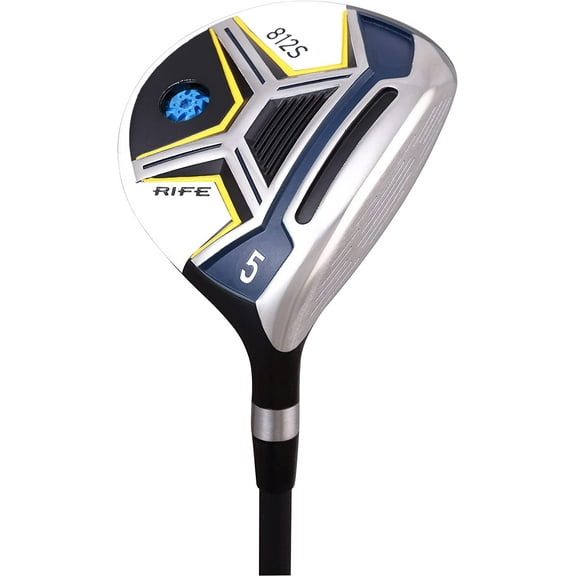 Men's Rife 812s 5 Wood Golf Club, Right Handed Regular Flex with Men's Size Black Pro Velvet Grips