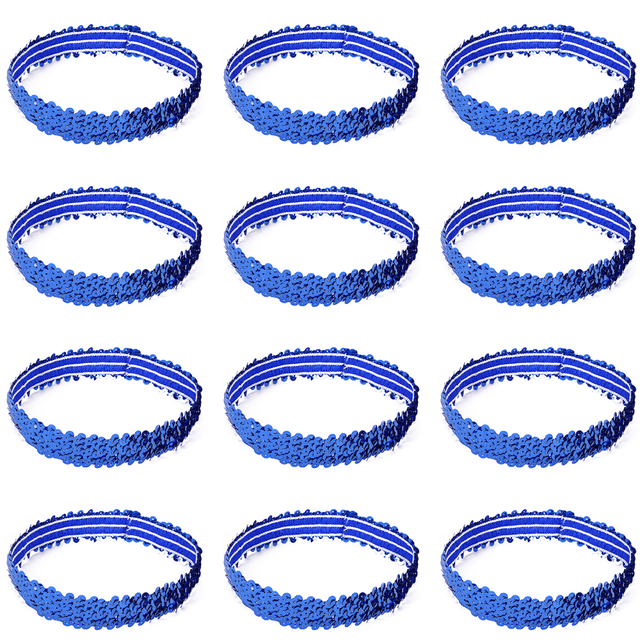 12 diademas de lentejuelas elásticas y brillantes, diadema de moda para adolescentes, niñas y mujeres