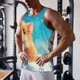 thumbnail image 5 of Lsque Cloud Cute Hamster Pattern Mens Tank Tops Muscle Athletic Quick Dry Sleeveless Workout Fitness T Shirts Beach Tank Top, Loose-fit Sleeveless Shirt for Men-4X-Large, 5 of 7