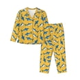 thumbnail image 1 of Balery Shark Print Conjunto de Pijama con Estampado para Mujer, Conjunto de Dos Piezas con Manga Larga, Ropa de Dormir Suave con Bolsillos, Pijamas Cómodos-Medium, 1 of 7