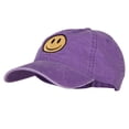 thumbnail image 2 of Smile Face Embroidered Washed Cap - Purple OSFM, 2 of 5