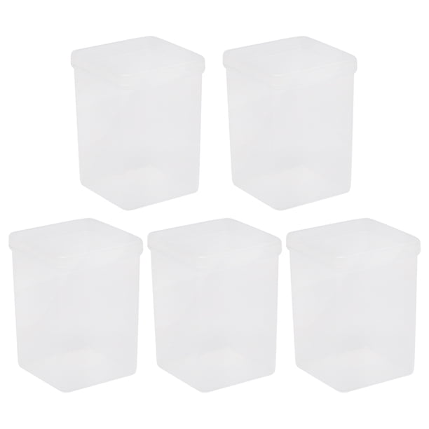 GOOHOCHY 5 piezas de un juego Caja de hisopos de uñas Caja de cosméticos duradera Caja de algodón de celosía individual Organizador de hisopos de algodón para el hogar Baño Dormitorio Viajes