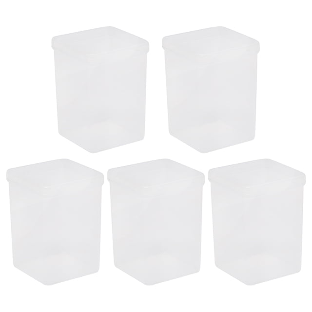 GOOHOCHY 5 piezas de un juego Caja de hisopos de uñas Caja de cosméticos duradera Caja de algodón de celosía individual Organizador de hisopos de algodón para el hogar Baño Dormitorio Viajes