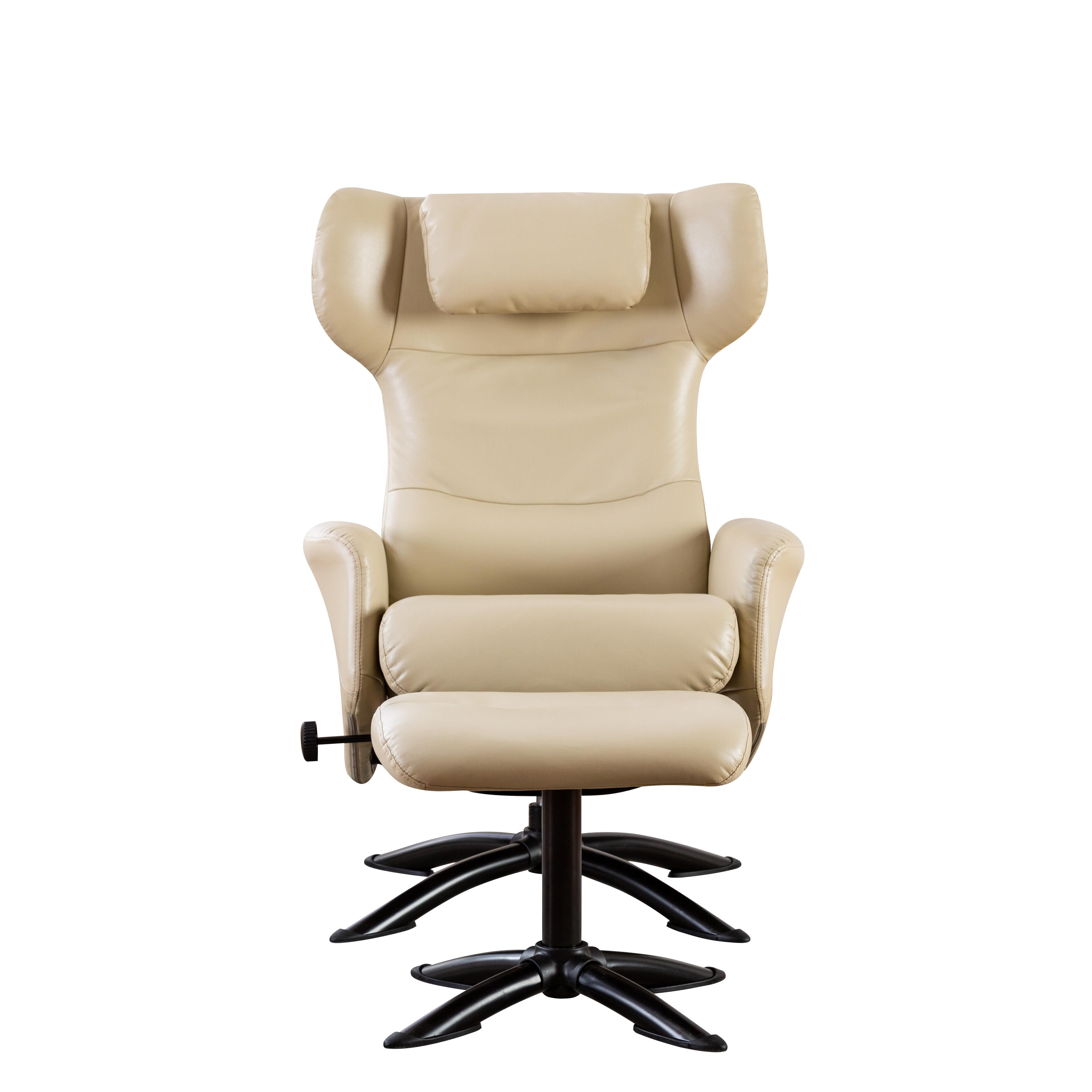 Snugway Faux Leather Recliner Chair with Ottoman