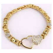 S&M JEWELRY Gold Jewelry Set 18K Gold Accessories for Women Jewelry Set Wedding Bridal Fashion Jewelry Sets Women Accessories Bracelets Earrings and Rings Sweetheart Gifts