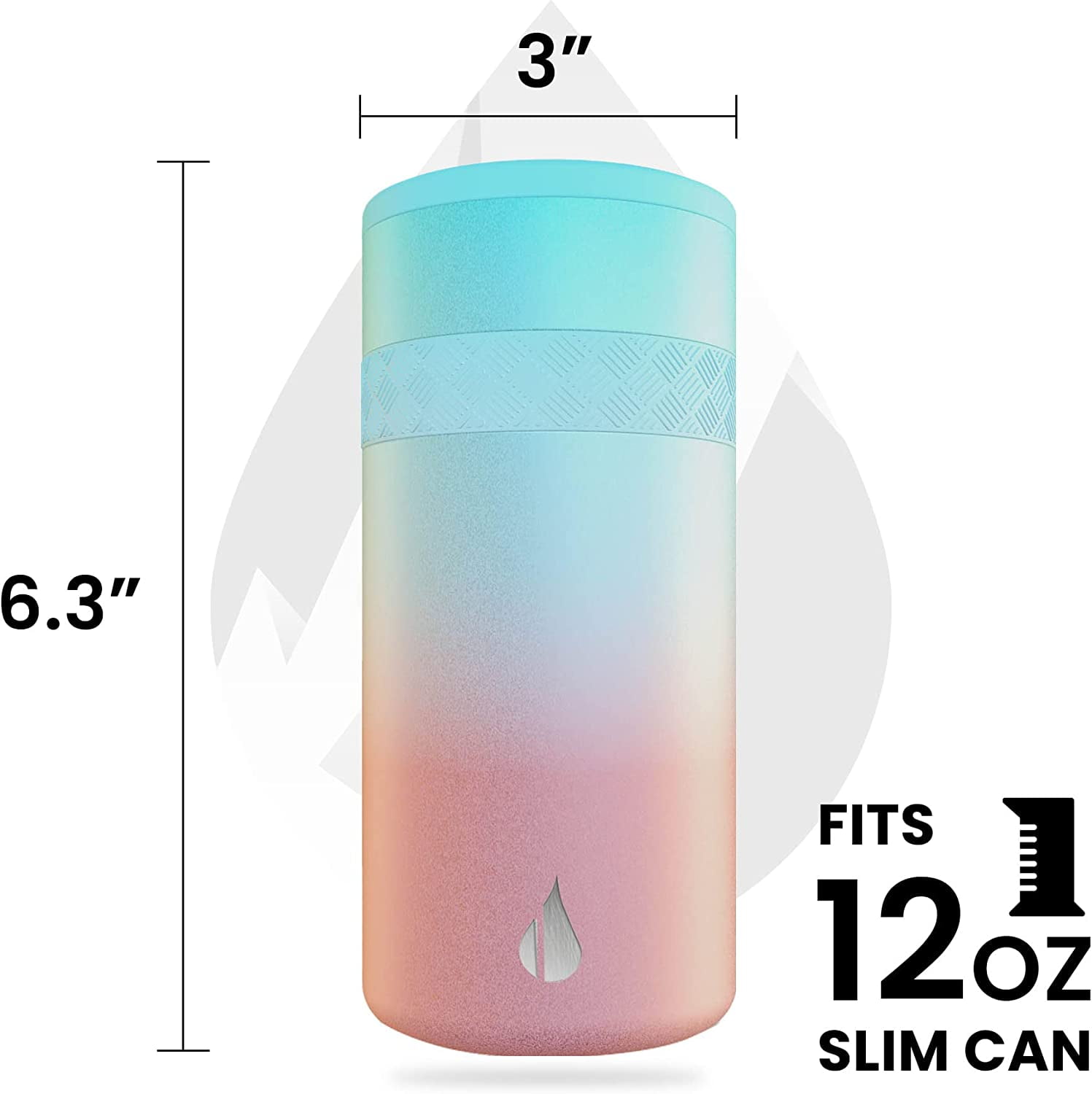 Elemental Insulated Slim Can Cooler, Triple Wall Stainless Steel Skinny Can Cooler - Drink Cooler Insulator for 12oz Skinny Seltzers, Beer, Soda Cans - Cotton Candy Dream