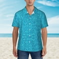 thumbnail image 2 of Sikiie Blue Glitter Print Men's Hawaiian Shirt, Summer Beach Button Pocket Short Sleeve T-Shirt,Medium, 2 of 7