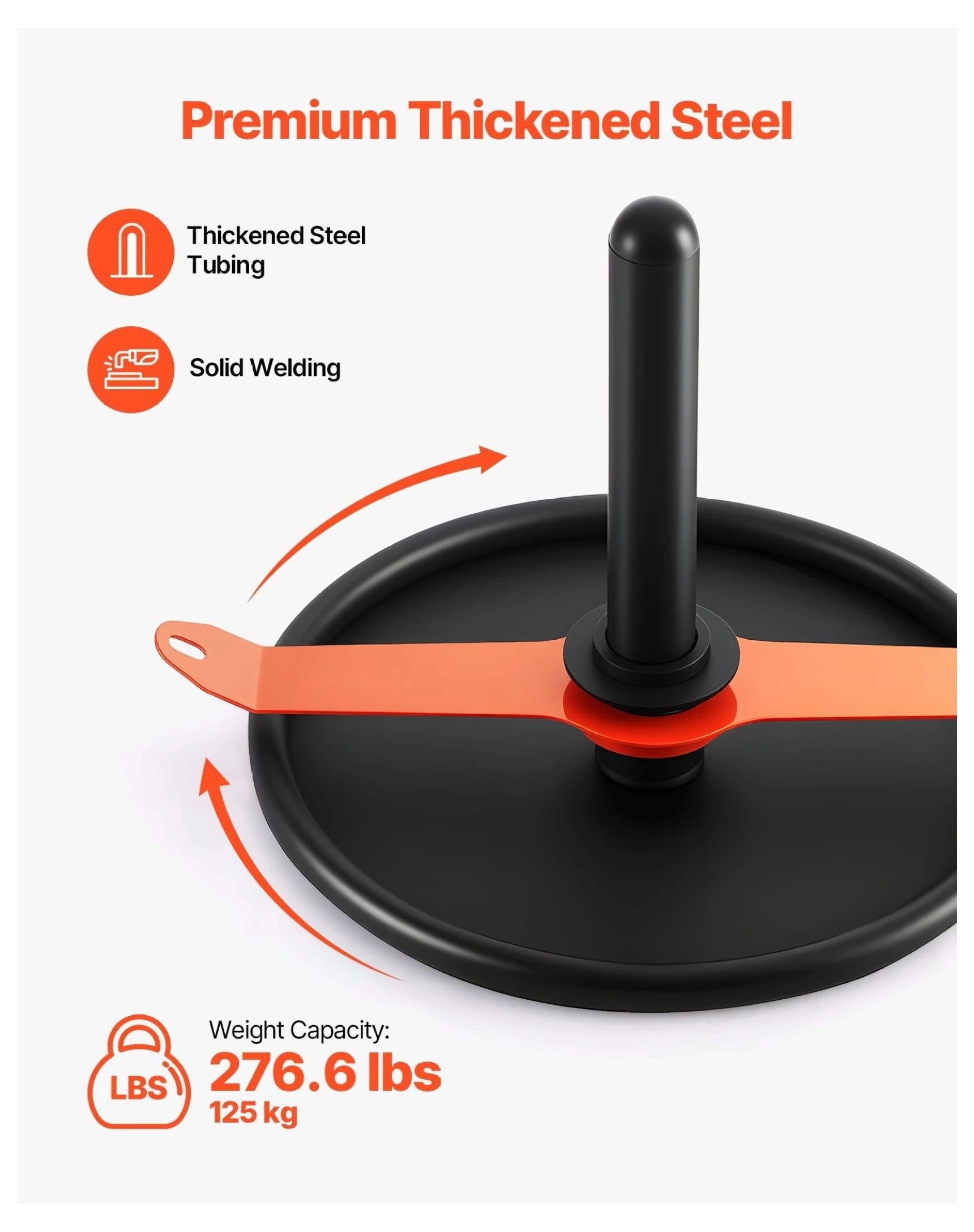 Weight Sled, Power Pull Sled for Fitness, Strength Training Sled - Orange/Black, 2 inch Plate Compatible, Heavy Duty Steel, Full Body Workout