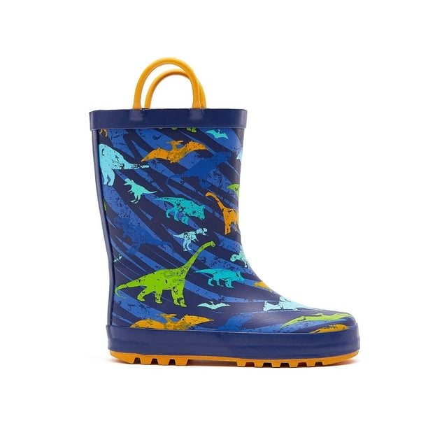 K Komforme Rubber Kids Rain Boots Navy Dinosaurs Rain Boots for Toddler