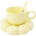 thumbnail image 1 of Taza de café de cerámica para oficina y hogar, posavasos con forma de girasol en forma de nube, taza creativa y bonita, no apta para microondas, apta para lavavajillas, para té, café con leche (6,5, 1 of 8