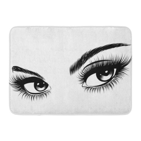 GODPOK Woman's Sexy Makeup Look with Perfectly Shaped Eyebrows and Extra Full Lashes Idea for Visit Perfect Rug Doormat Bath Mat 23.6x15.7 inch