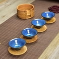 thumbnail image 4 of Posavasos de Bebida de ratán Redondos, 6 Piezas de Bebidas Vintage Alfombrillas de té Almohadillas Calientes aisladas Coas de Taza de Paja de Cocina Resistentes al Calor, 4 of 4