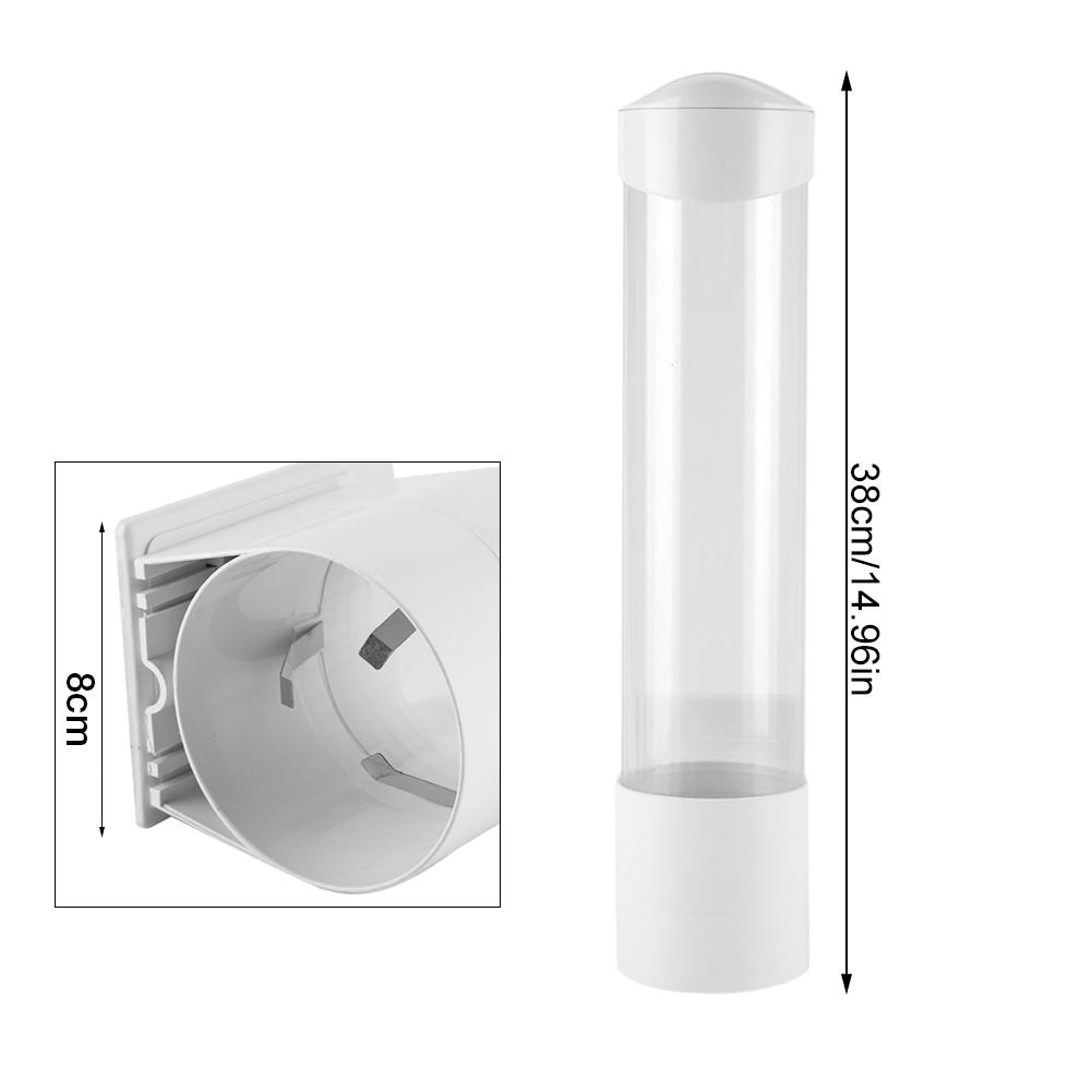 80 tasses 2 compartiments Distributeur de gobelets en plastique pour montage mural Gobelets jetables Distributeur de gobelets en carton et de couvercles