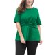 thumbnail image 2 of Mujer TalExtMangas Cortas Frente Nudo retorcido Peplo Top Verde 3X, 2 of 5