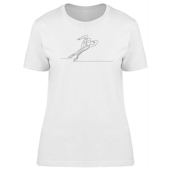 Continuous Line Drawing Skating T-Shirt Women -Image by Shutterstock, Female 3X-Large