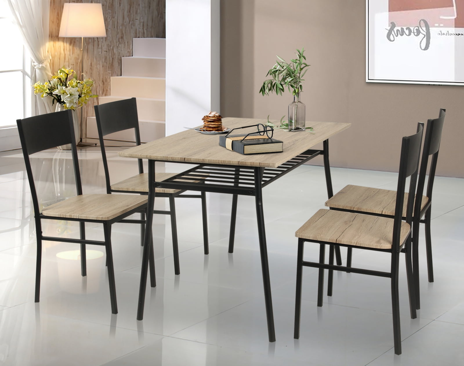 CAMORSA 5Piece Kitchen Dining Table Set, 43" Dinning Table Sets for 4