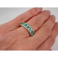 thumbnail image 3 of 3Ct Emerald Cut Lab-Created Emerald Wedding Eternity Band 14K White Gold Finish, 3 of 4