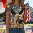 thumbnail image 2 of Leey-World 250 Anniversary USA 250th American Flag Patriotic 250 Years T-Shirt Usa Shirt Women(Coffee,2XL), 2 of 7
