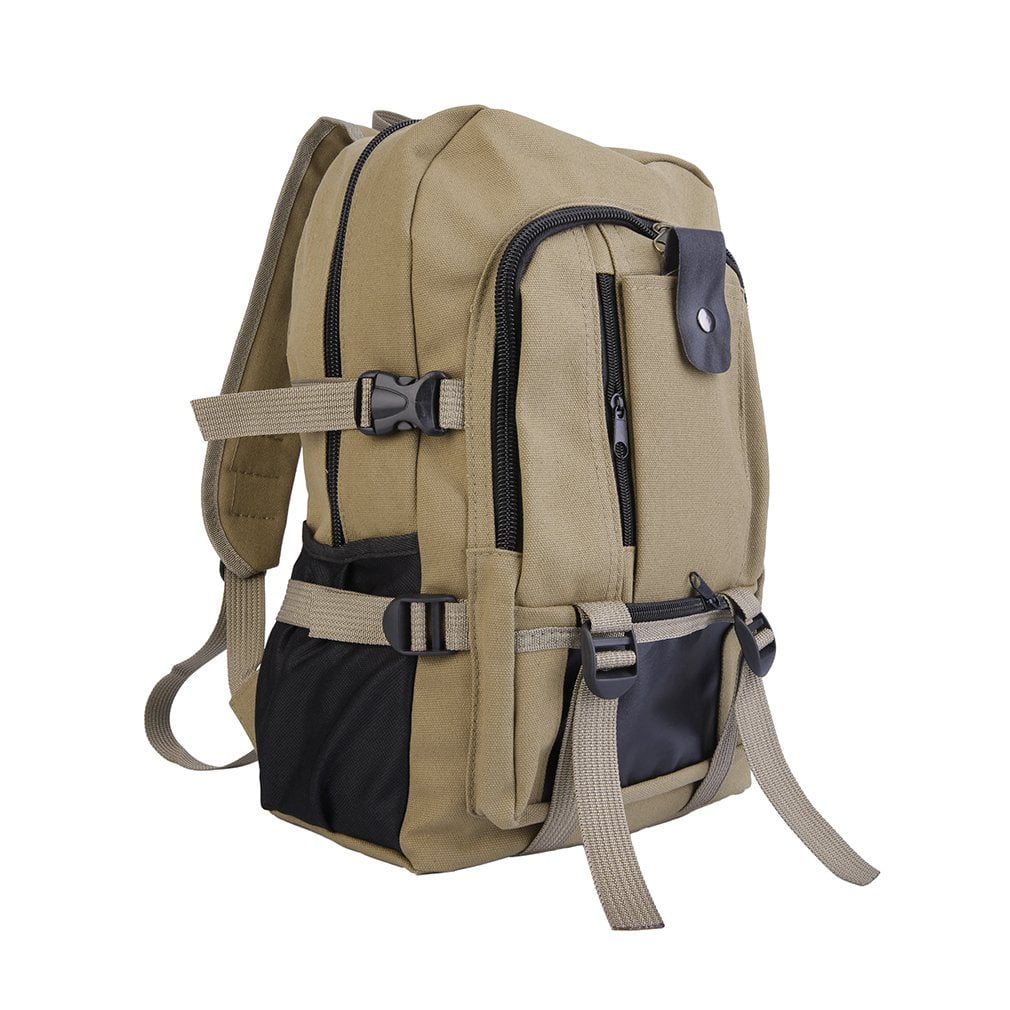 Black Men's Outdoor Sport Vintage Canvas Military backpack for adults heavy duty Shoulder Travel Hiking Camping School... by