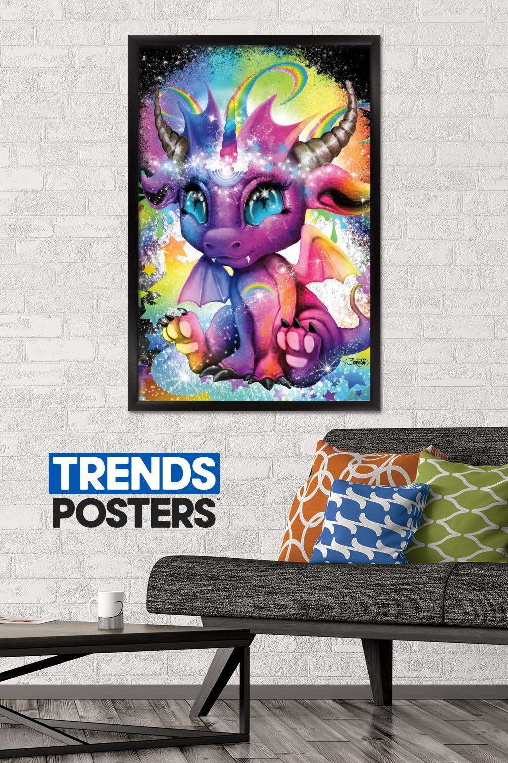 Sheena Pike - Rainbowcorn - Lil DragonZ Wall Poster, 22.375" x 34", Framed