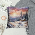 thumbnail image 2 of JEUXUS Christmas Farmhouse Throw Pillow Covers Pack of  Winter Scenes Happy New Year Snowy Purple Soft Sofa Zipper Living Room Patio Bed Home Decor Square Cover, 2 of 5