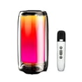 thumbnail image 1 of Riwcyla Portable BT Karaoke Speaker with Dynamic Bass 6,Mode LED Lights Color Changing Support Voice Control Surround Stereo Sound Playing Included Microphone for Entertainment Party Camping, 1 of 6
