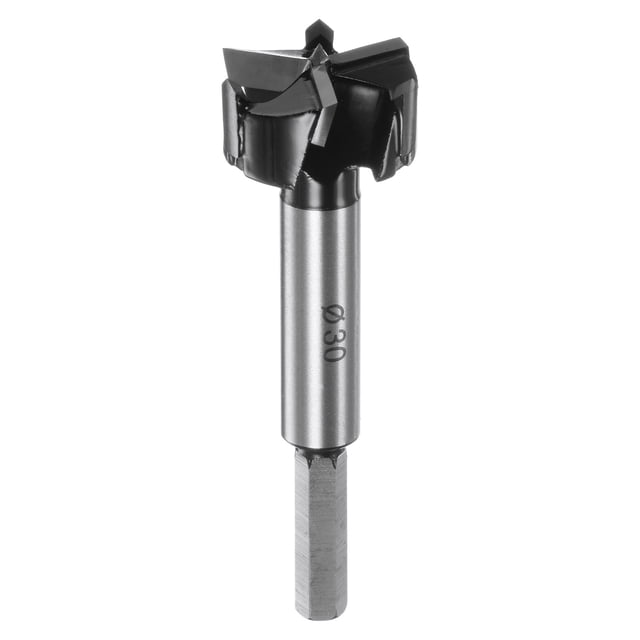 Broca Forstner de Carburo de 30 mm (1-1/6") con 3 Flautas y 4 Espigas para Hinge de Madera