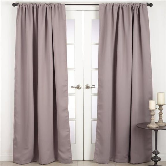 SARO  54 x 96 in. Solid Rod Pocket Blackout Window Curtain Panel  Taupe