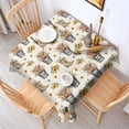 thumbnail image 2 of Beige Highland Cow Bucket Boot Flower Pattern Square Tablecloth,Waterproof Square Table Cover,Wipeable Spillproof Washable Table Cover for Home Kitchen Party Decor 42"X42"(107x107cm), 2 of 6