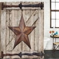 thumbnail image 2 of Texas Star Vintage Shower Curtain, Waterproof Shower Curtains for Bathroom, Brown Beige Wooden Retro Art Washable Fabric Bathtub Curtain Set Bath Decor with 12 Hooks Stall 36"x72", 2 of 8
