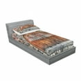 thumbnail image 3 of Ambesonne Rustic Fitted Sheet & Pillow Sham Set, Old Brick Stone Oval Door, Full, Brown and Grey, 3 of 3