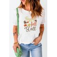 thumbnail image 2 of POGLIP Women's White Fall Leaves Embroidered Short Sleeve T Shirt, 2 of 6