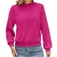 thumbnail image 2 of Ailaofu Womens Tops Trendy Dressy Casual Long Sleeve Crewneck Basic T Shirts Solid Loose Textured Blouses Outfits, 2 of 4