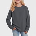thumbnail image 2 of HCNTES Long Sleeve Girls Shirts Girls Size 18/20 Clothes Girls Long Sleeve Shirts Soft Cotton Long-Sleeve T-Shirts Basic Tees for Teen Girls Youth(Dark Gray,3-4 Years), 2 of 5