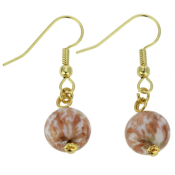 GlassOfVenice Murano Glass Starlight Balls Earrings - Rose Cream
