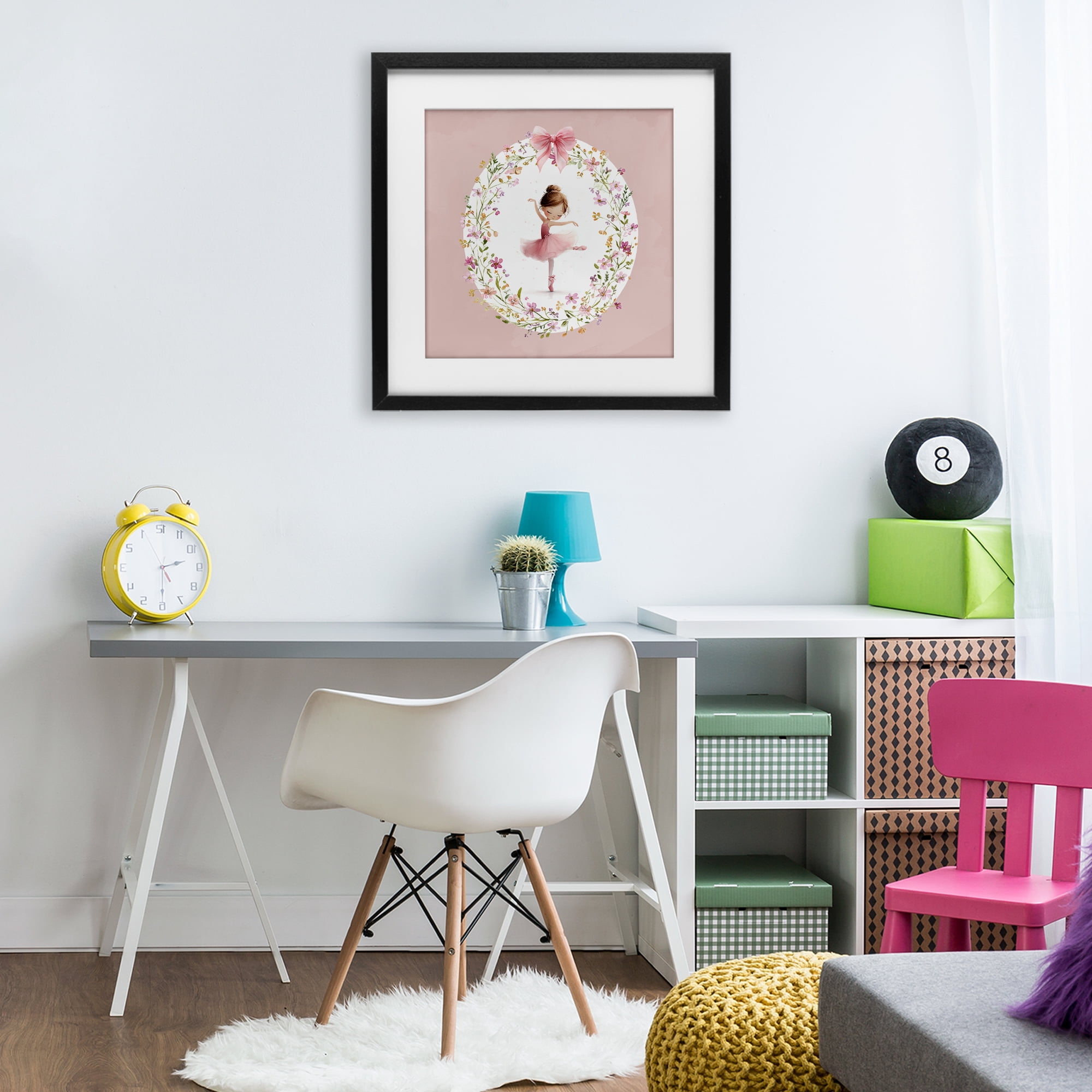 Stupell Industries Ballet Dancing Princess Black Framed Print Under Glass, design by Christine Simpson Art