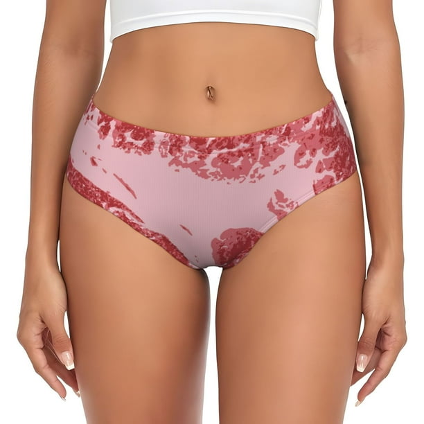 Fotbe Striped Meat Calzones Estampados para Mujer – Ropa Interior de Algodón, Cómoda, Suave y Elástica-Medium