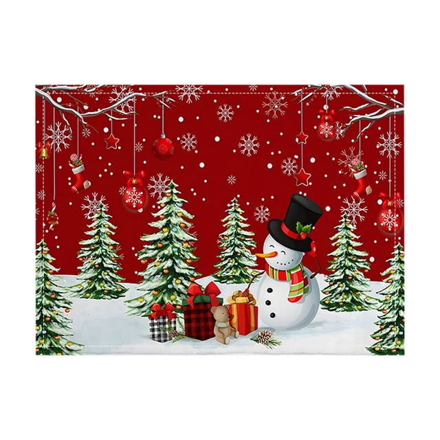 Christmas Tree Decorations Winter Christmas Tree Placemats 12X18 Inches Christmas Holiday Table Mats for Party Kitchen Dining Room Decoration Christmas Decorations Indoor