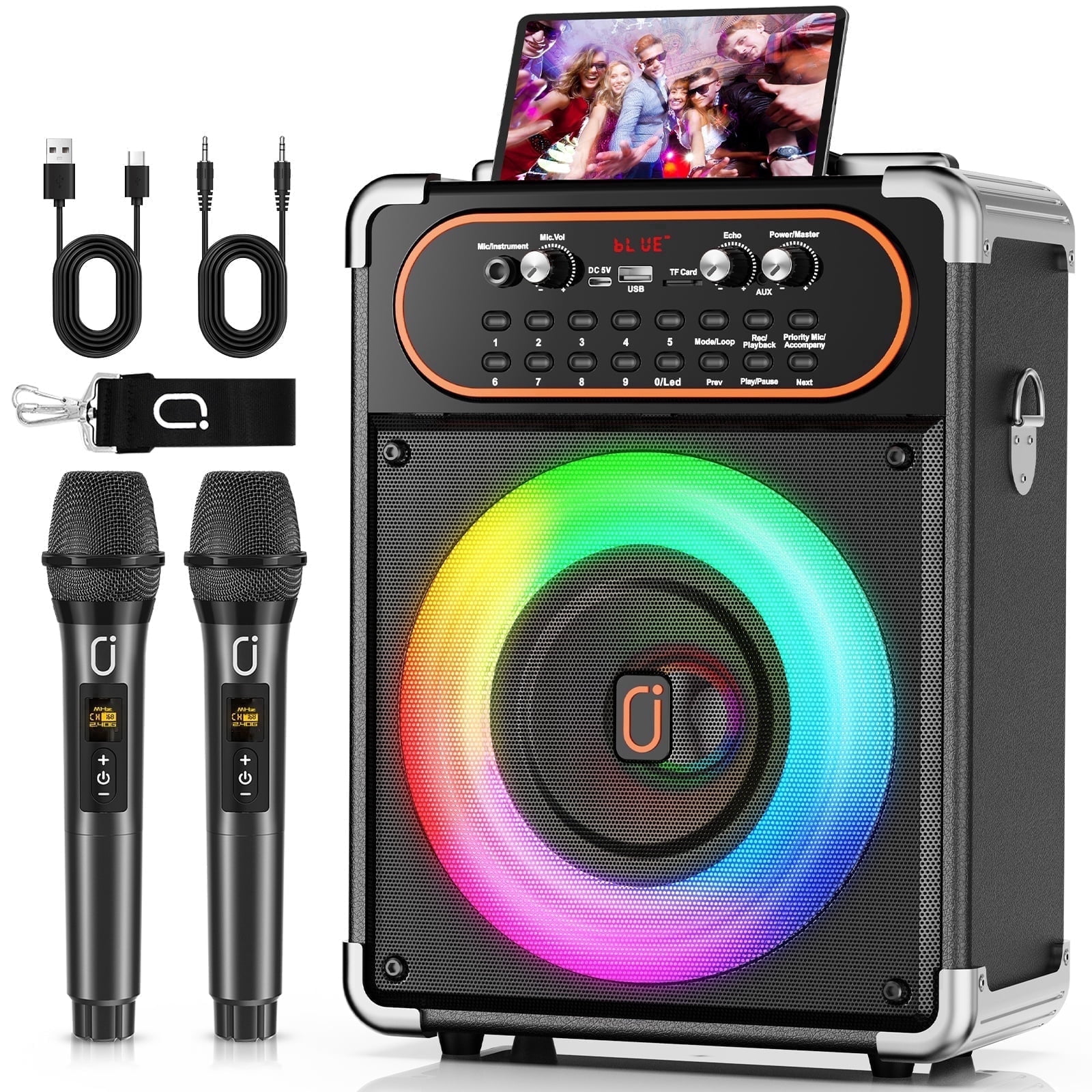 JYX S68 Portable Karaoke Machine with 2 Wireless Microphones photo 1