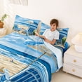 thumbnail image 4 of Manfei Hawaii Beach Full Size Sheets for Kids Boys and Girls, Coastal Vacation Print Bed Sheets 4 Pieces, 1 Flat Sheet, 1 Fitted Sheet and 2 Pillowcases, 4 of 6