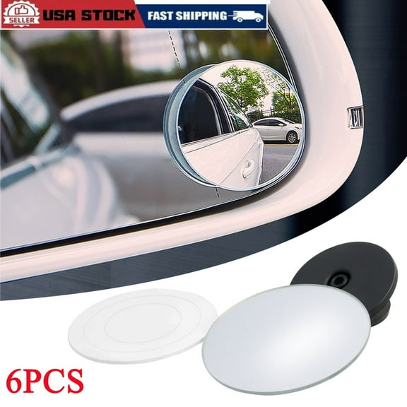 Elegant Choise 6PCS Car Blind Spot Mirrors Round HD Glass Convex 360° Side Rear View Mirror