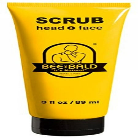Bee Bald Scrub for Head and Face, 3 Fluid Ounce (Best Face Shape For Bald Head)