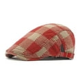 thumbnail image 1 of Beret Style for Men – British Retro Plaid Forward Slouch Hat for Spring Fall Sun and Versatile Everyday Wear, 1 of 4