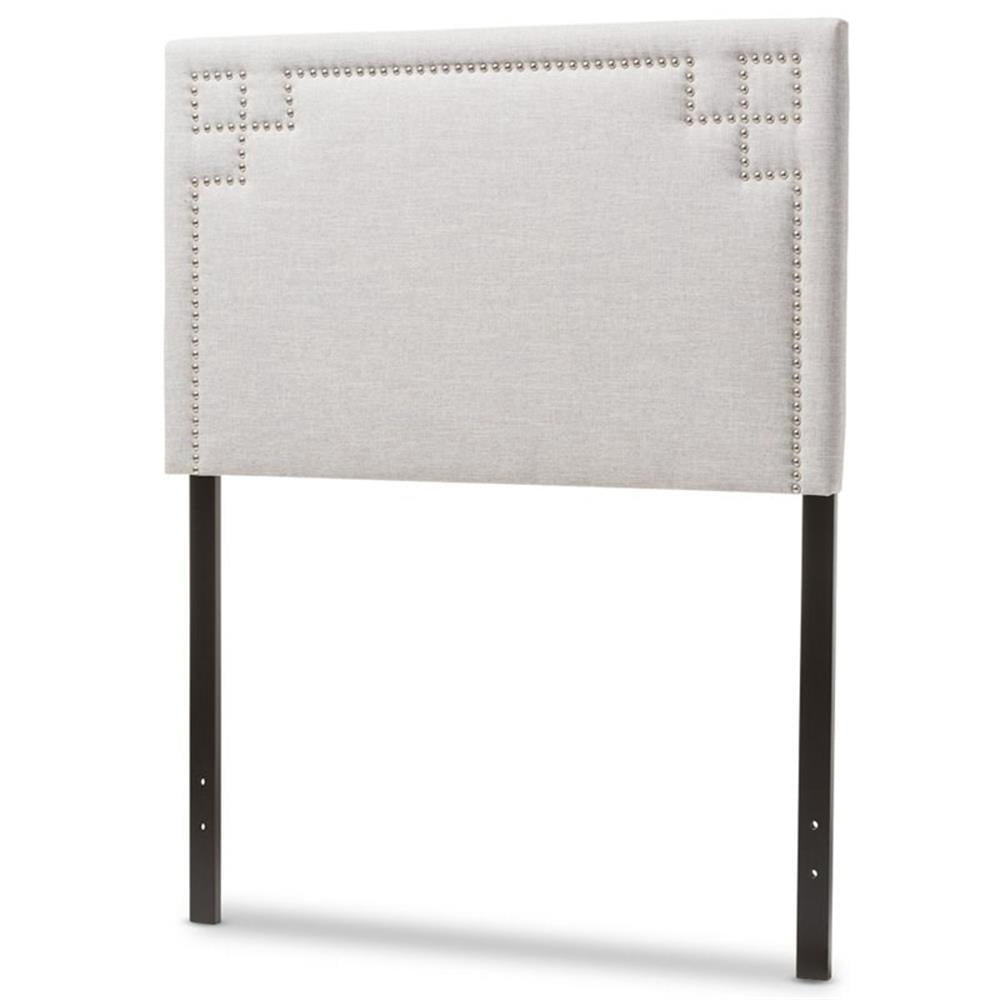 Bowery Hill Modern Upholstered Twin Headboard in Grayish Beige
