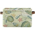 thumbnail image 7 of Large Foldable Storage Bin Sea Fish Turtles Fabric Storage Baskets Collapsible Decorative Baskets Organizing Basket Bin with PU Handles for Shelves Home Closet Living Room-2Pack Decor Gifts, 7 of 7