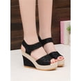thumbnail image 3 of New Arrival Fashionable And Elegant Korean Style Wedge Heel Thick Sole Comfortable Lady Sandals (Random Sole Delivery), 3 of 6