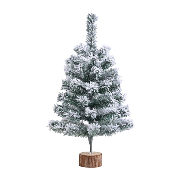 Qocolhg Small Artificial Christmas Tree Green Tabletop Christmas Tree with Plastic Stand Snow Flocked Mini Xmas Pine Tree for Indoor Outdoor Holiday Home Decoration, Christmas Decorations Clearance