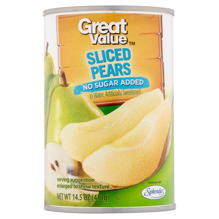 Great Value Sliced Pears In Water, No Sugar Added, 14.5 Oz - Walmart.com